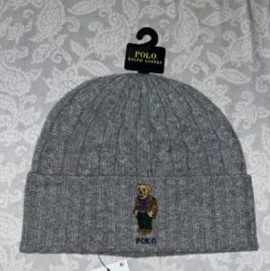 NWT Polo Ralph Lauren Preppy Bear Beanie - Gray